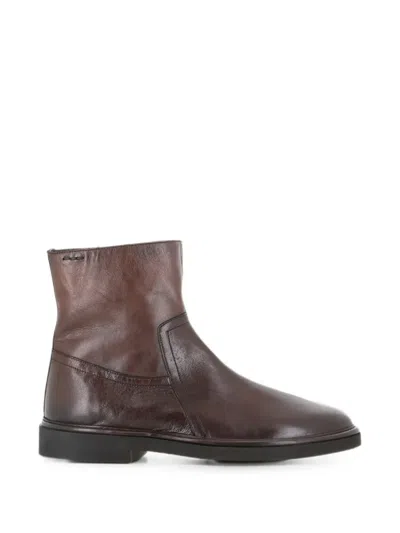 Alexander Hotto Side-zip Leather Boots In Brown