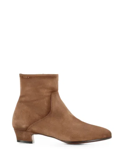 Alexander Hotto Suede Ankle Boots In Brown