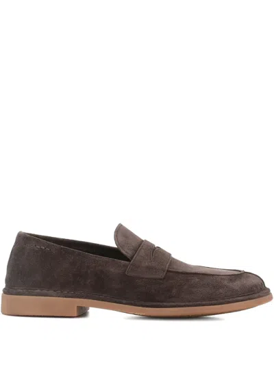 Alexander Hotto Suede Penny Loafers In 褐色