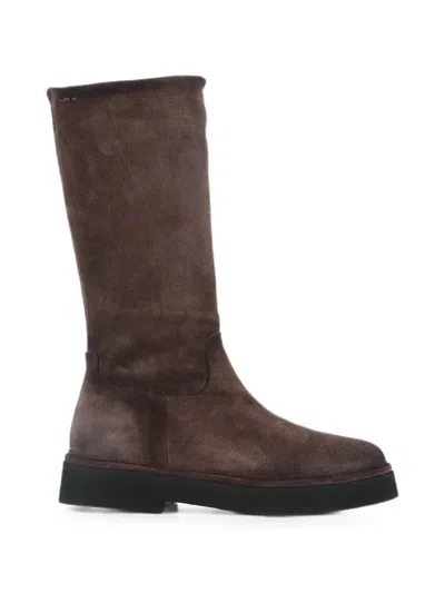 Alexander Hotto Suede Side-zip Boots In Brown