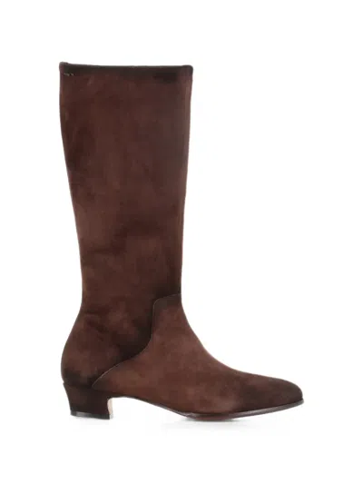 Alexander Hotto Suede Side-zip Boots In Brown