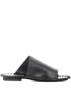 Alexander Hotto Whipstitch-trim Sandals In Black