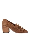 Alexander Hotto Woman Loafers Camel Size 8 Leather