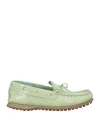 Alexander Hotto Woman Loafers Light Green Size 7 Leather In Green
