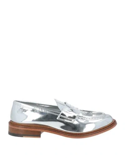Alexander Hotto Woman Loafers Silver Size 6 Leather