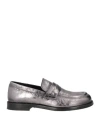 Alexander Hotto Woman Loafers Silver Size 7 Leather In Silver