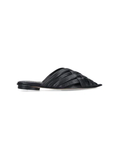 ALEXANDER HOTTO WOVEN SANDALS - BLACK