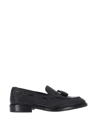 Alexander Hotto Woven Tassel Loafers In Black