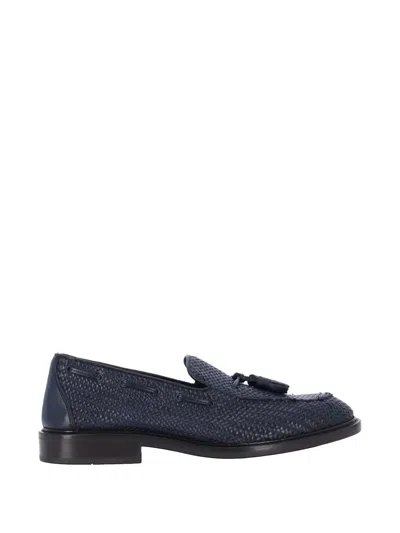 Alexander Hotto Woven Tassel Loafers In Blue