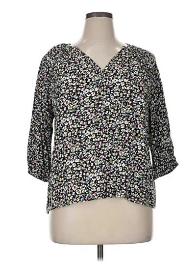 Pre-owned Alexander Jordan 3/4 Sleeve Blouse In Black