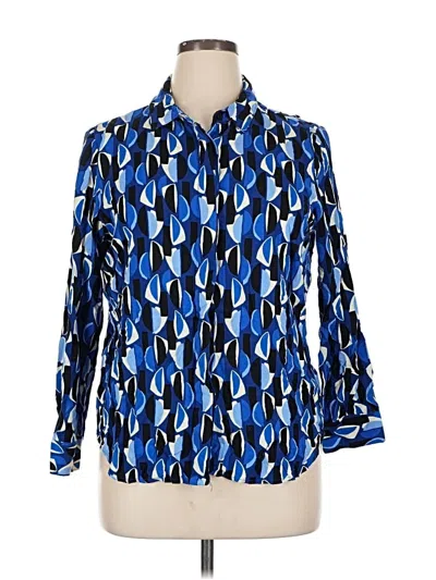 Pre-owned Alexander Jordan 3/4 Sleeve Blouse In Blue