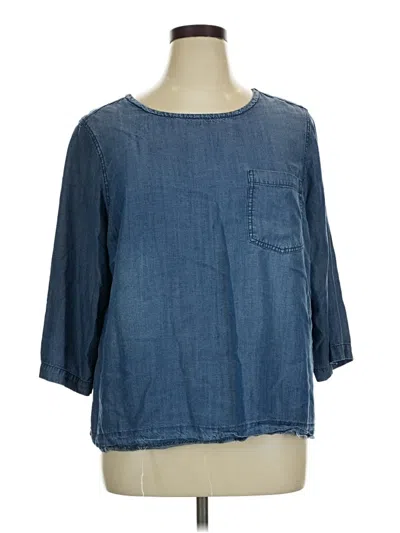 Pre-owned Alexander Jordan 3/4 Sleeve Blouse In Blue