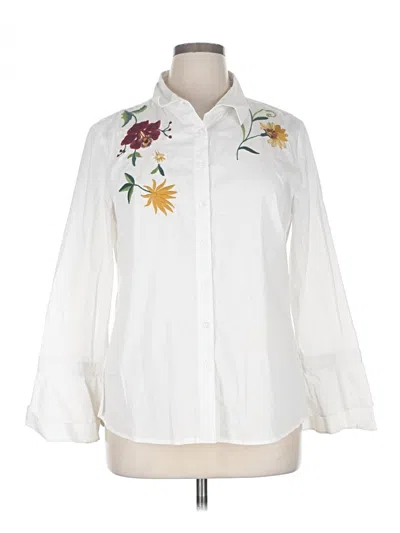Pre-owned Alexander Jordan 3/4 Sleeve Blouse In White