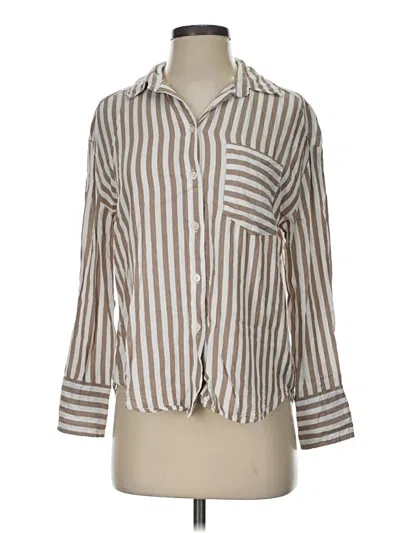 Pre-owned Alexander Jordan 3/4 Sleeve Button Down Shirt In Brown