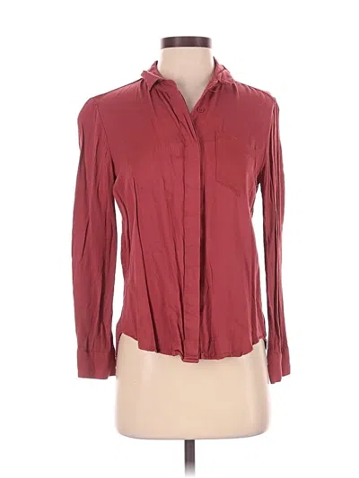 Pre-owned Alexander Jordan 3/4 Sleeve Button Down Shirt In Burgundy