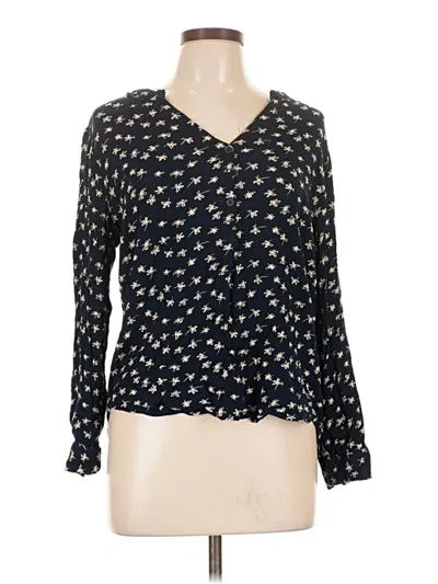 Pre-owned Alexander Jordan Long Sleeve Blouse In Black