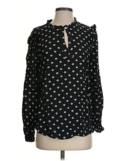 Pre-owned Alexander Jordan Long Sleeve Blouse In Black
