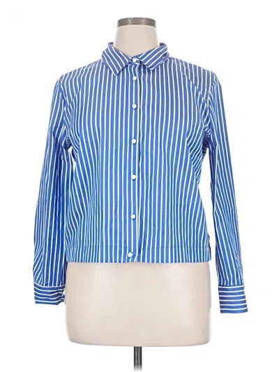 Pre-owned Alexander Jordan Long Sleeve Blouse In Blue