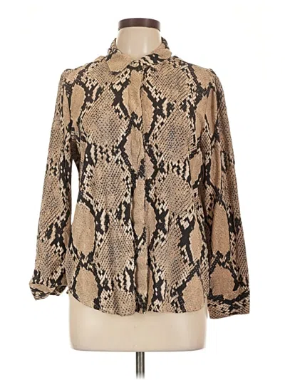 Pre-owned Alexander Jordan Long Sleeve Blouse In Brown