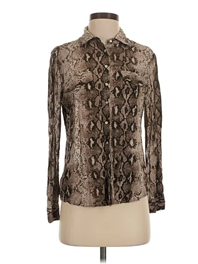 Pre-owned Alexander Jordan Long Sleeve Blouse In Brown