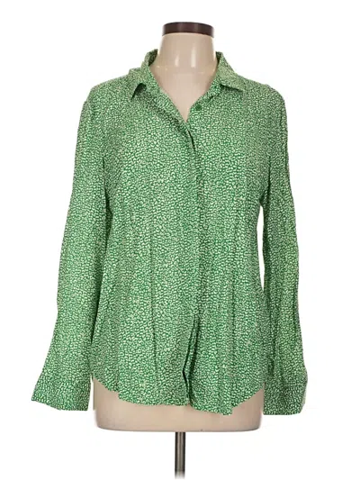 Pre-owned Alexander Jordan Long Sleeve Blouse In Green
