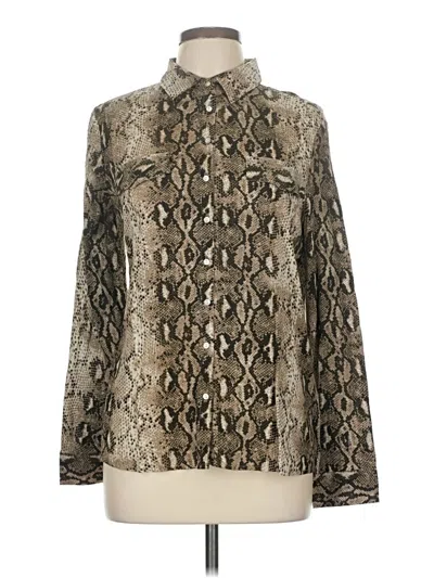 Pre-owned Alexander Jordan Long Sleeve Blouse In Silver