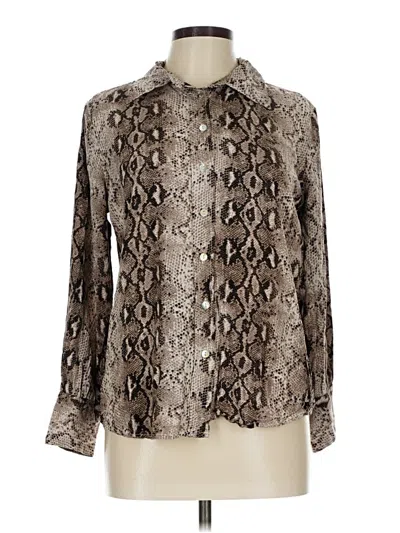 Pre-owned Alexander Jordan Long Sleeve Blouse In Silver