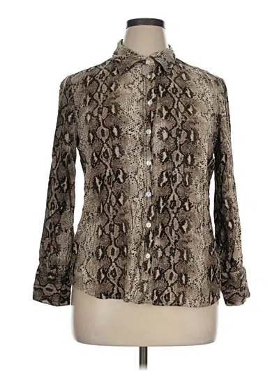 Pre-owned Alexander Jordan Long Sleeve Blouse In Silver
