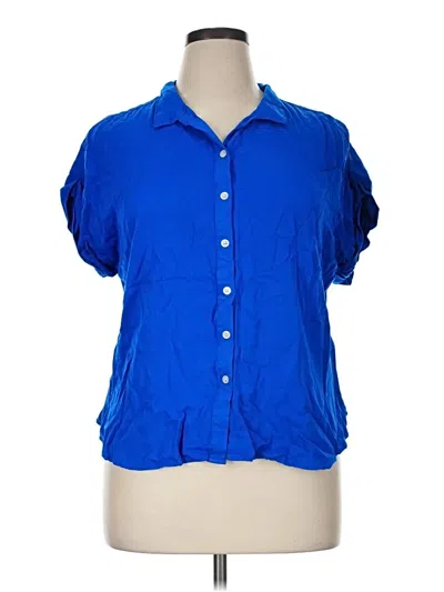 Pre-owned Alexander Jordan Short Sleeve Blouse In Blue