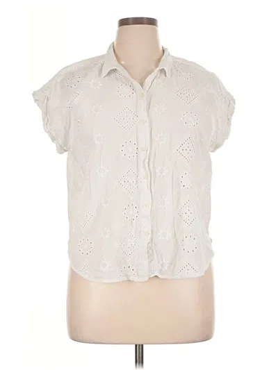 Pre-owned Alexander Jordan Short Sleeve Blouse In Ivory