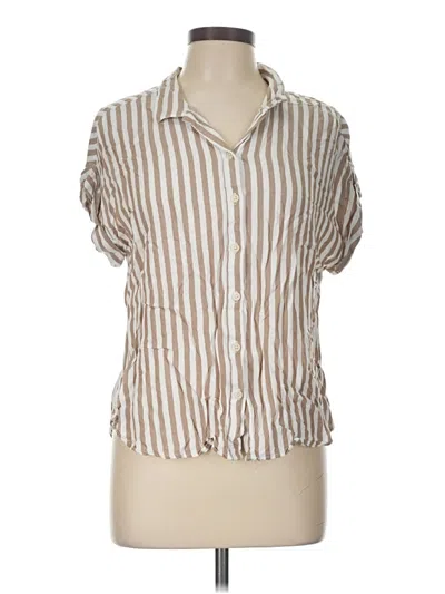 Pre-owned Alexander Jordan Short Sleeve Blouse In Tan