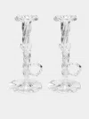 Alexander Kirkeby Hand-blown Crystal Single Candle Holders (set Of 2) In Transparent