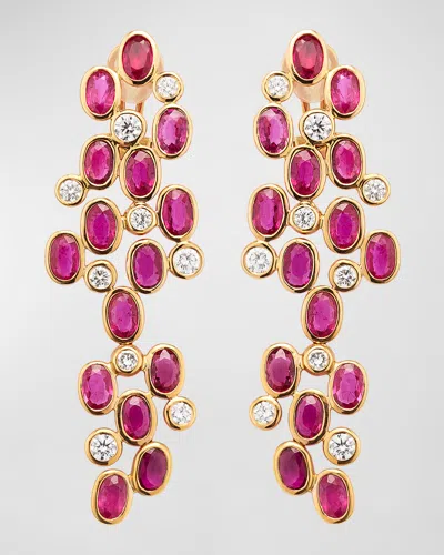 Alexander Laut 18k Ruby And Diamond Statement Earrings In Ruby Diamond