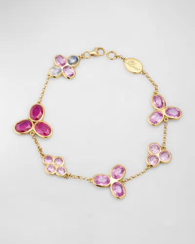 Alexander Laut 18k Sapphire And Ruby Chain Bracelet In Gold