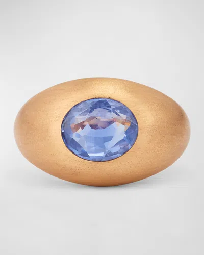 Alexander Laut Satin 18k Rose Gold Sapphire Ring