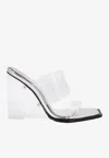 Alexander Mcqueen Shard Transparent Mules In Transparent
