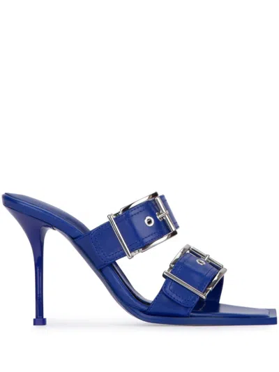 ALEXANDER MCQUEEN 100MM BUCKLED LEATHER SANDALS