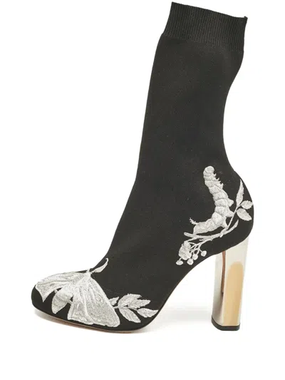 Pre-owned Alexander Mcqueen 105mm Embroidered Boots