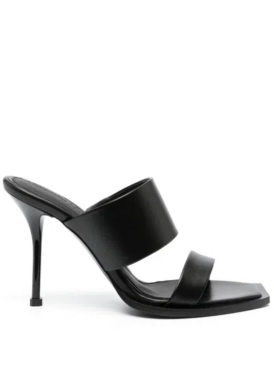 Alexander Mcqueen 105mm Leather Sandals In Black