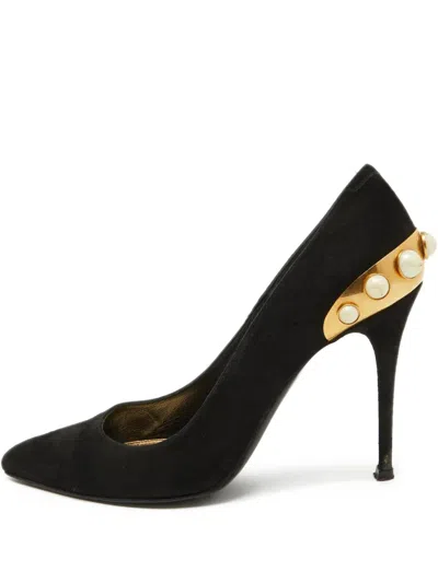 Pre-owned Alexander Mcqueen 105mm Pearl-embellished Pumps