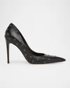 Alexander Mcqueen 105mm Studded Leather Pumps In Black
