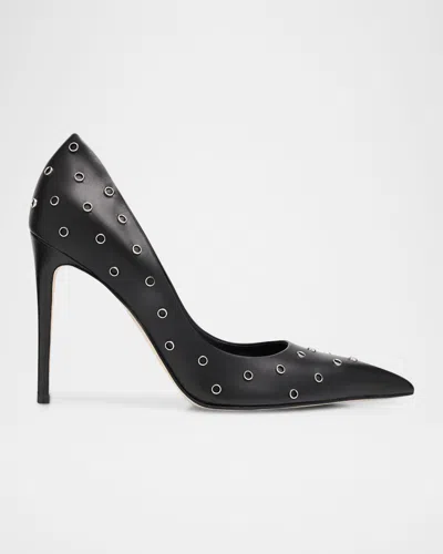Alexander Mcqueen 105mm Studded Leather Pumps In Black