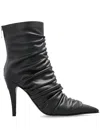 Alexander Mcqueen Birdee 105 Ruched Ankle Boots In Black