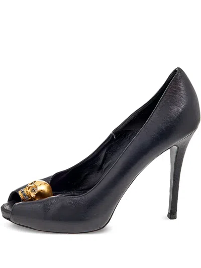 Pre-owned Alexander Mcqueen 110mm Leather Heeled Pumps