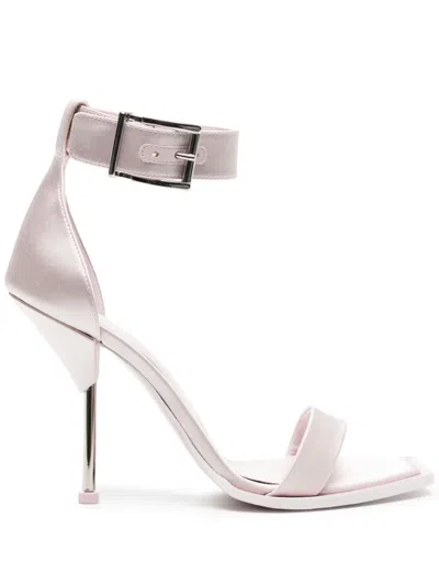 Alexander Mcqueen 110mm Satin-finish Sandals In Rosa