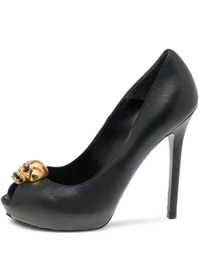 Pre-owned Alexander Mcqueen 115mm Leather Heeled Pumps