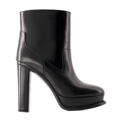 Alexander Mcqueen 120 Mm Ankle Boots In Black