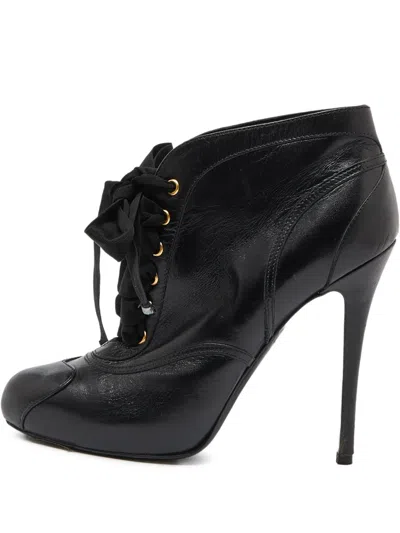 Pre-owned Alexander Mcqueen 125mm Leather Ankle Boots