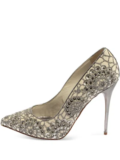 Pre-owned Alexander Mcqueen 125mm Sequin-embellished Heeled Pumps