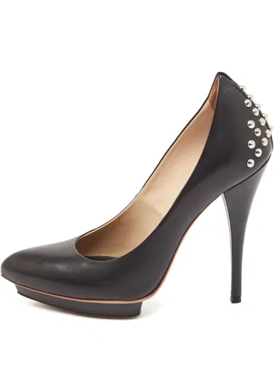 Pre-owned Alexander Mcqueen 125mm Studded Pumps In Black